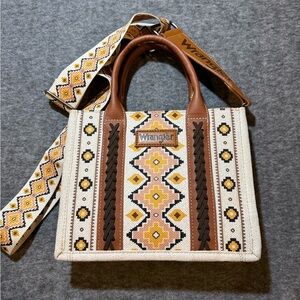 Wrangler Western Tote Shoulder Bag Crossbody boho Aztec removable strap NEW